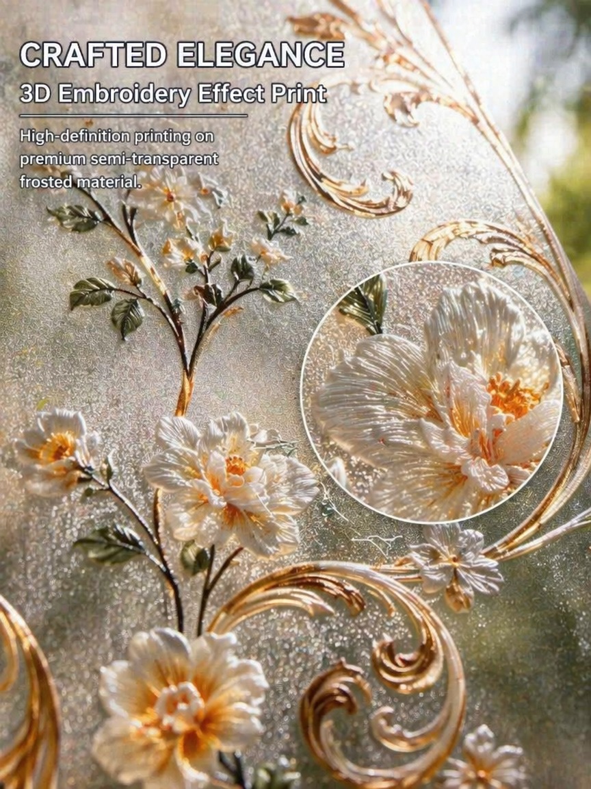 Embroidery Pattern Frosted Pri - огляд і ціна Window Insulation Film