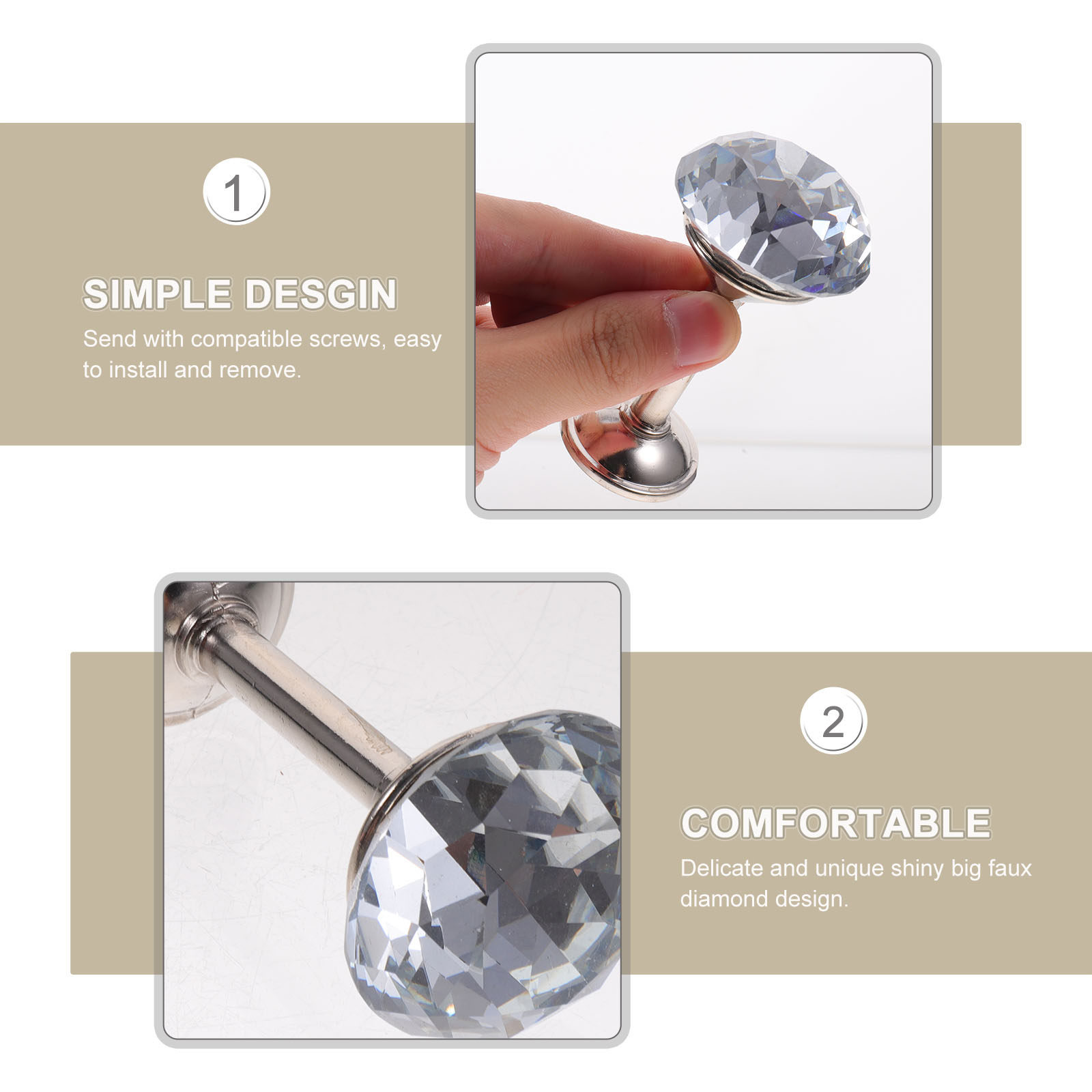 2Pcs Silver Curtains Tiebacks  - огляд і ціна Wall Anchor Plastic