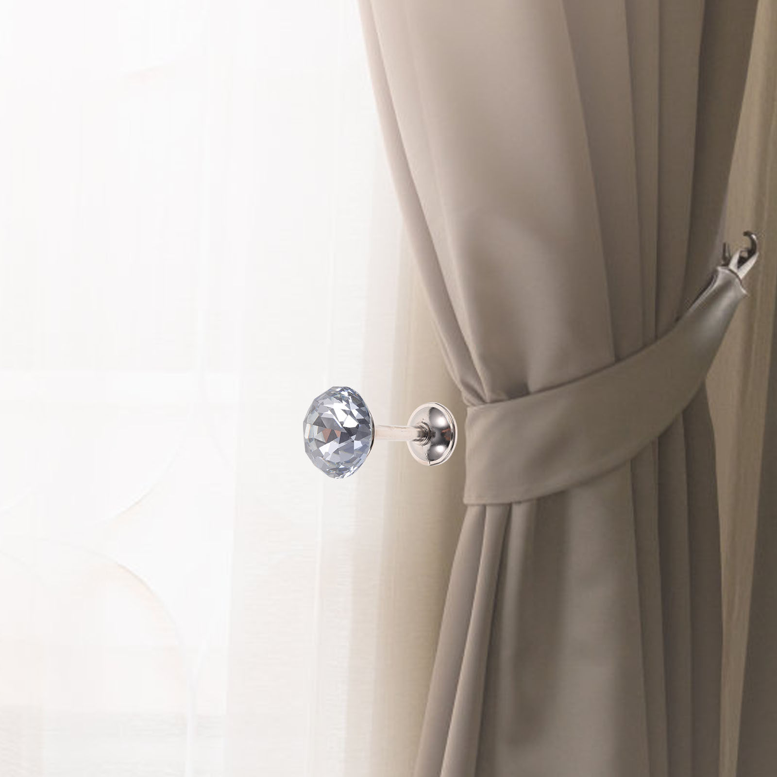 2Pcs Silver Curtains Tiebacks  - огляд і ціна Wall Anchor Plastic
